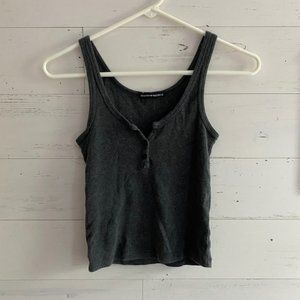 Brandy Melville Charcoal 3 Button Tank